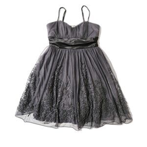 Studio Y Black Floral Tulle Party Dress - Size M
